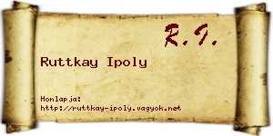 Ruttkay Ipoly névjegykártya